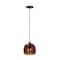 Hello Honey® 8.25" Amber Round Glass & Metal Pendant Lamp with Hardwire